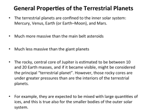 General Proper es of the Terrestrial Planets
