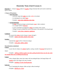 Electricity Notes (Unit 8 Lesson 1)