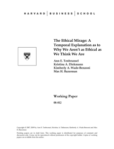 The Ethical Mirage - Harvard Business School