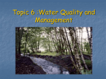 Topic 6 :Water Quality and Management