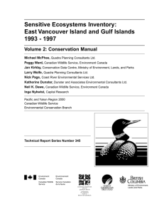 Sensitive Ecosystems Inventory: East Vancouver Island and Gulf