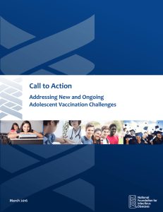 Call to Action: Addressing New and Ongoing Adolescent