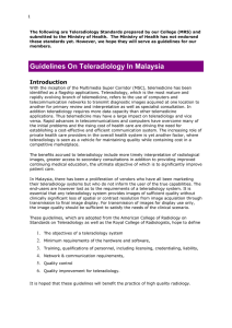 Guidelines On Teleradiology In Malaysia