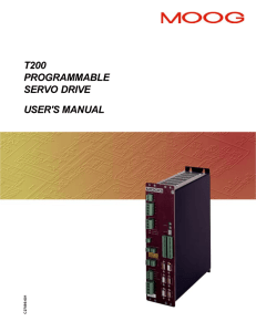 t200 programmable servo drive user`s manual