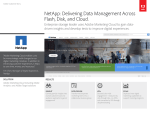 NetApp: Delivering Data Management Across Flash, Disk, and Cloud.