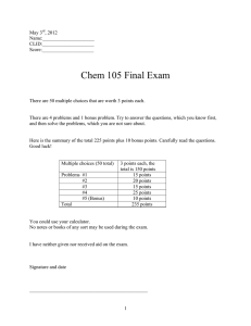 Chem 105 Final Exam