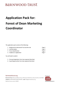 Application Pack for: Forest of Dean Marketing