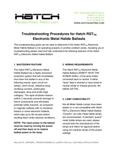 Troubleshooting for Metal Halide Ballasts