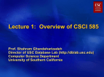 Overview of 585 - usc dblab - University of Southern California