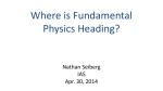 Where is Fundamental Physics Heading?