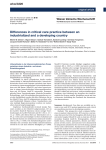 Differences in critical care practice between an