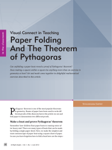 Paper Folding And The Theorem of Pythagoras
