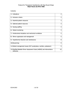 Hypothermia treatment protocol