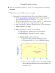 Energy Production in Stars