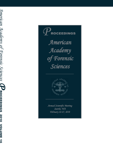 Volume 16 - American Academy of Forensic Sciences