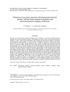 Vibrations of an elastic structure with shunted piezoelectric