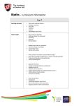 Maths– curriculum information