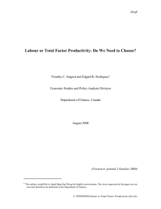 Labour or Total Factor Productivity: Do We Need to Choose?