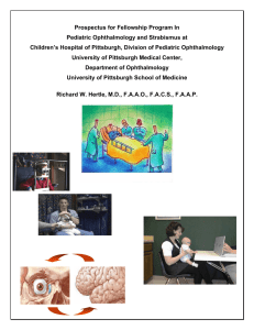 Prospectus for Fellowship Program In Pediatric Ophthalmology and