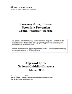 Coronary Artery Disease (CAD) Secondary Prevention
