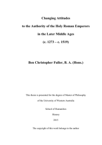 Changing Attitudes to the Authority of the Holy Roman Emperors in
