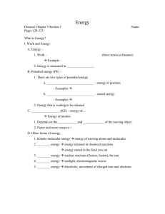 Potential and Kinetic energy