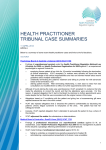 Health Practitioner Tribunal Case Summaries No 4