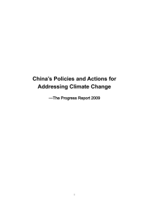 China`s Policies and Actions for Addressing Climate Change