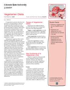 Vegetarian Diets - Colorado State University Extension