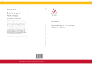 Kim-Erik Berts – The Certainty of Mathematics