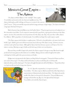 Mexico`s Great Empire – The Aztecs