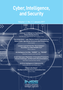 Cyber, Intelligence, and Security - Institute for National Security