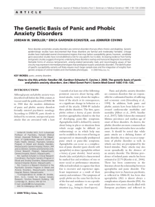 The genetic basis of panic and phobic anxiety disorders