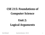 Logical Arguments - Computer Science, Stony Brook University