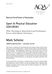 GCE Sport and Physical Education Unit 4 Mark Scheme January 2006