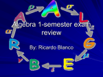 Algebra 1-semester exam review