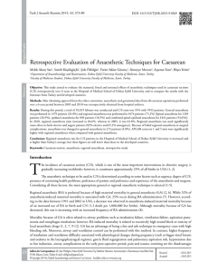 Retrospective Evaluation of Anaesthetic Techniques