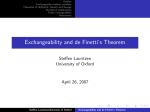 Exchangeability and de Finetti`s Theorem
