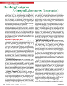 Plumbing Design for Arthropod Laboratories (Insectaries)