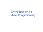 Intro to Java