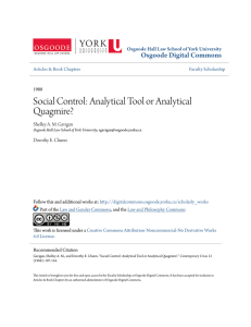 Social Control: Analytical Tool or Analytical Quagmire?