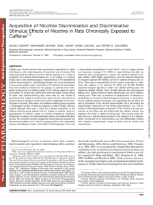 Acquisition of Nicotine Discrimination and Discriminative Stimulus