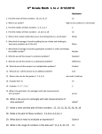 6th Grade Math L to J