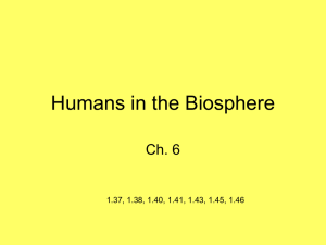 Humans in the Biosphere