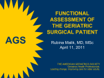 Functional Assessment of the Geriatric Surgical Patient