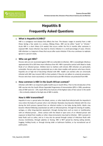Hepatitis B FAQ document - National Institute for Communicable