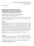 A New Spinal Cord Stimulation System Effectively Relieves Chronic