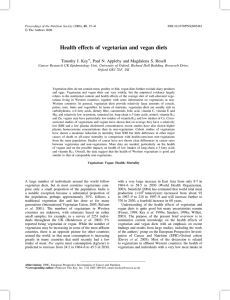 Health Effects Of Vegetarian And vegan Diets