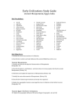 Early Civilizations Study Guide Ancient Mesopotamia, Egypt, India