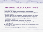 THE INHERITANCE OF HUMAN TRAITS